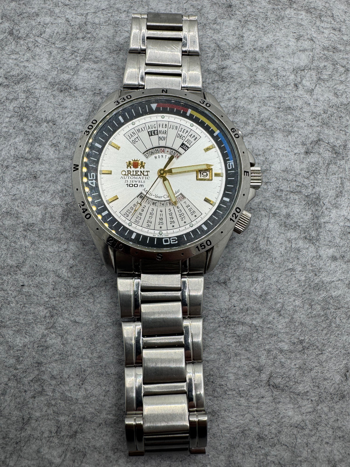 Orient Multi-Year Calendar 100 m – JDM - Automatic with Compass Bezel – 2000s - approx. 44 mm
