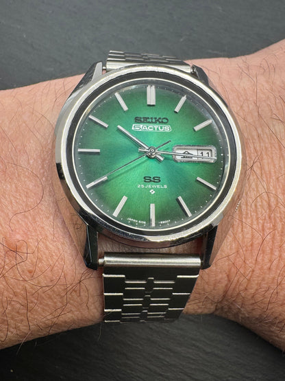 Seiko 5 Actus SS 6106-8660 – September 1974 – Green Sunburst – 25 Jewels – JDM Vintage – revidiert