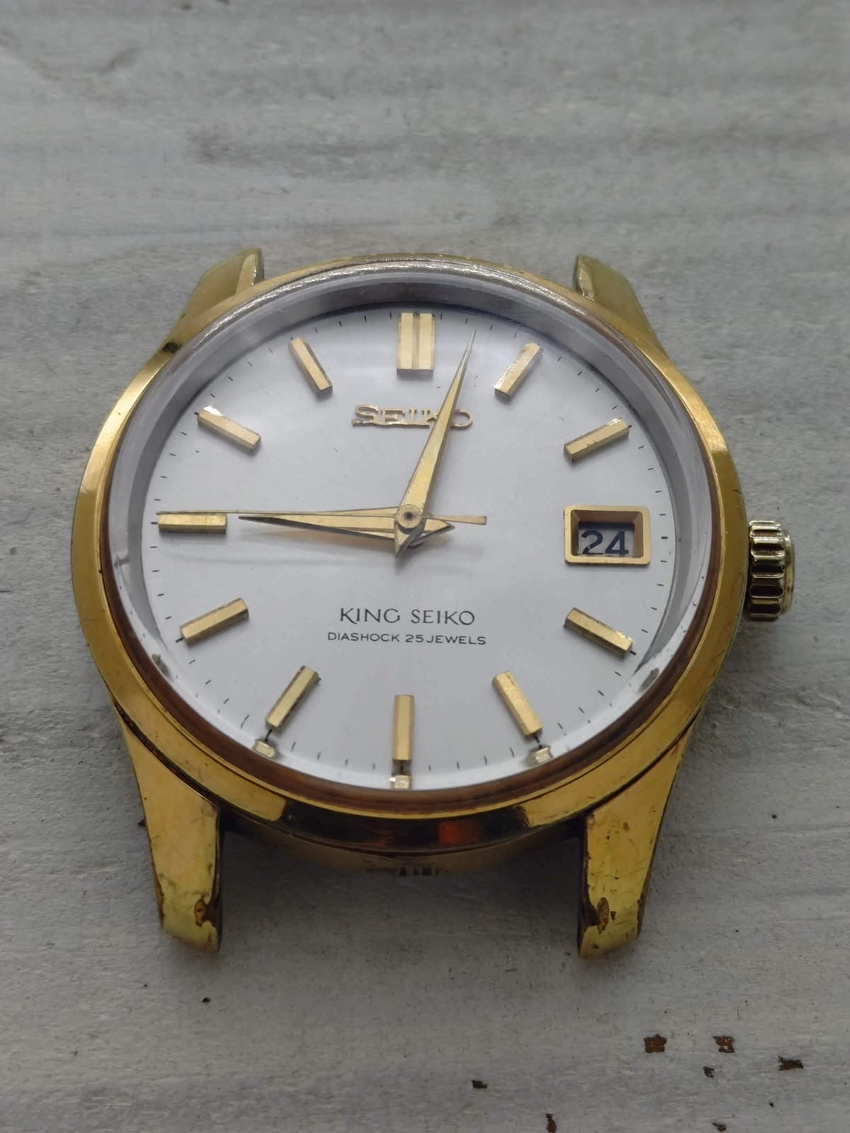 King Seiko 44KS – Ref. 4402-8000 – Caliber 4402A, manual wind with hacking seconds, Daini Seikosha – medallion case back – September 1966 – freshly serviced