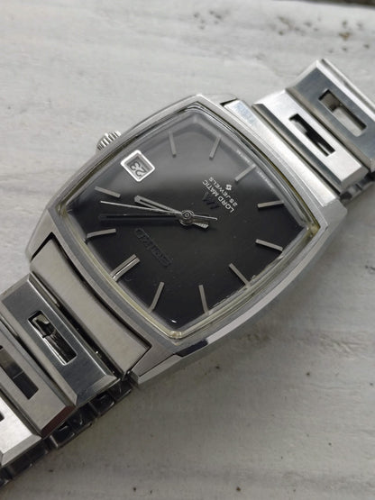 Seiko Lord Matic 5605-5000 – Graues Leinen-Zifferblatt & Original-Stahlband – 25 Jewels, Dezember 1969