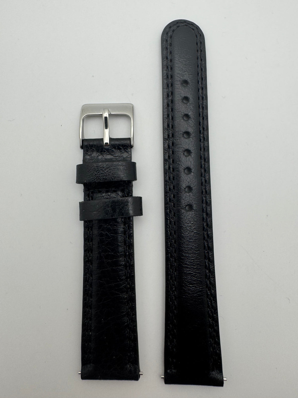 Seiko Lederarmband RS15C18BK 18-16 mit Schnellwechselsystem 18 mm – glattes Rindleder, schwarz (JDM)