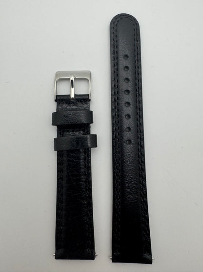 Seiko Lederarmband RS15C18BK 18-16 mit Schnellwechselsystem 18 mm – glattes Rindleder, schwarz (JDM)