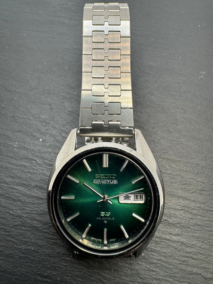 Seiko 5 Actus SS 6106-8660 – September 1974 – Green Sunburst – 25 Jewels – JDM Vintage – revidiert