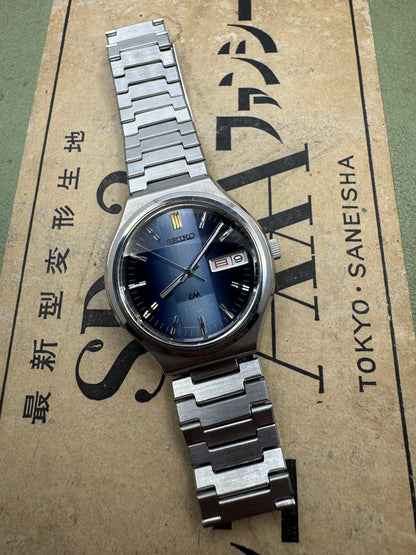Seiko Lord Matic Special 5206-6090 – Calibre 5206, 23 rubis, Daini Seikosha – cadran bleu, verre minéral triple facette – novembre 1972 – fraîchement révisée
