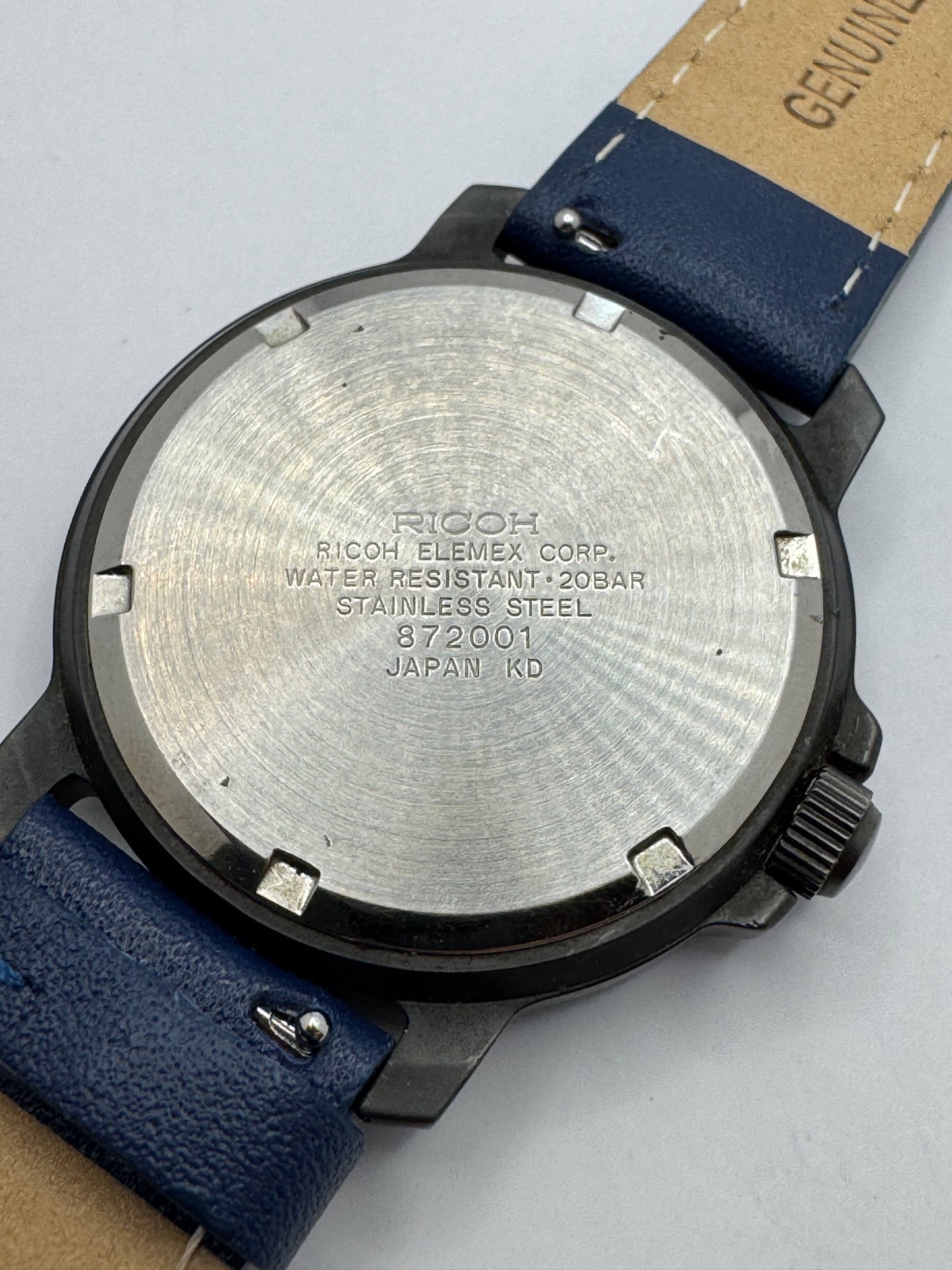 Ricoh Elemex „Commander" Multifunktion (1991) – Vintage Sport-Tool-Watch mit Tide-Indikator, Sonnen-Phasenanzeige und 20-BAR-Wasserdichtigkeit – Ref. 872001