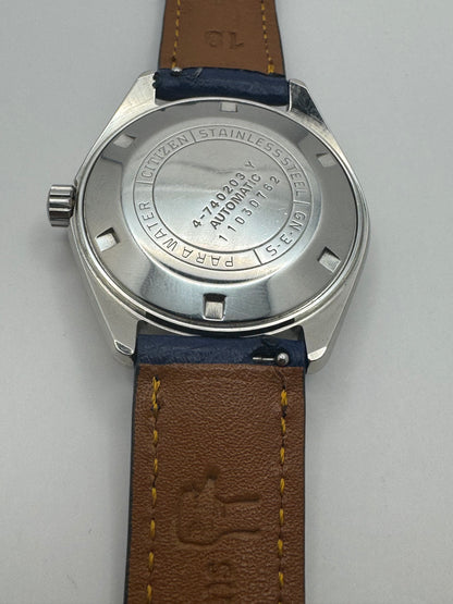 Rarity: Citizen Highness 36000 – Ref. 4-740203 Y – Caliber 7430, 36,000 bph automatic, chronometer quality – blue dial – October 1971 – freshly serviced
