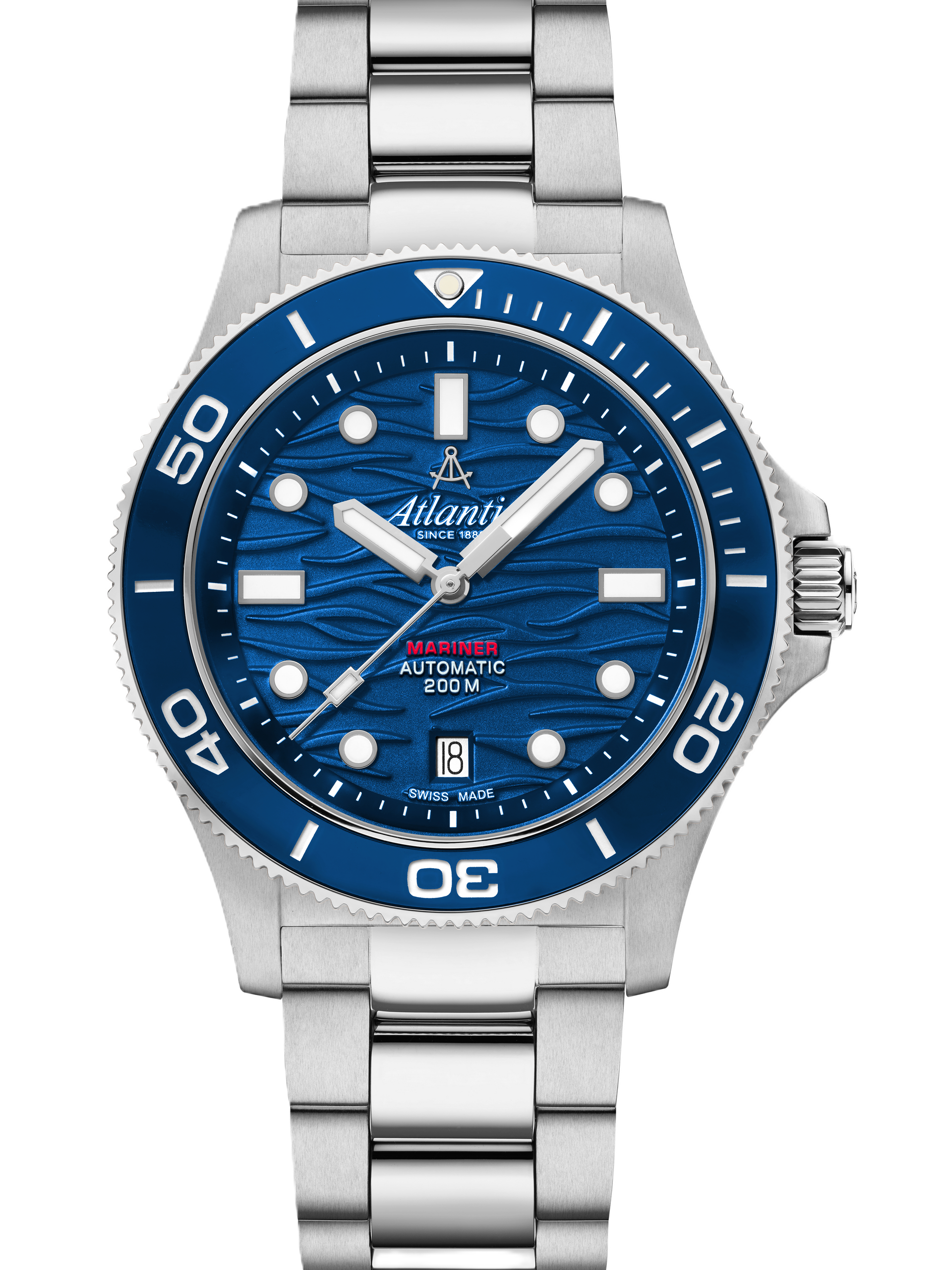 Atlantic Mariner Wave Automatic – Stainless Steel / Blue (42 mm