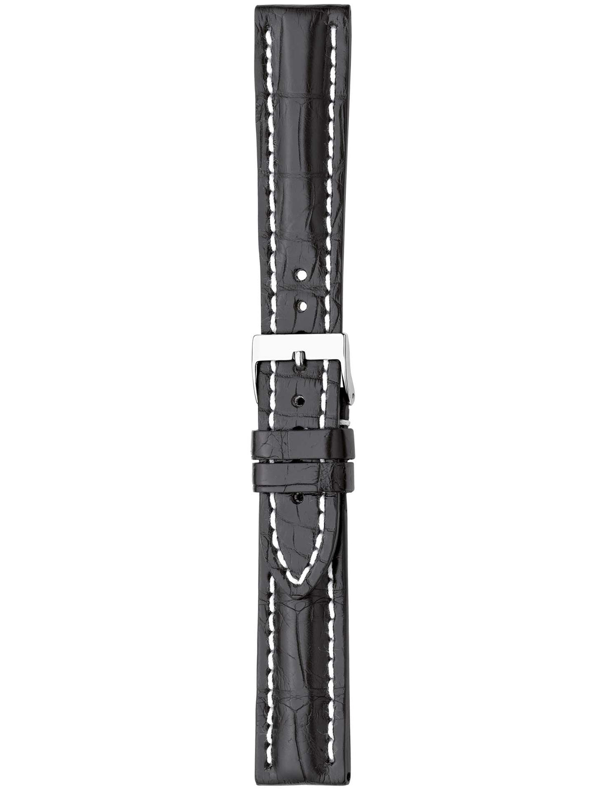 Herzog Alligator Chrono Lederarmband Schwarz