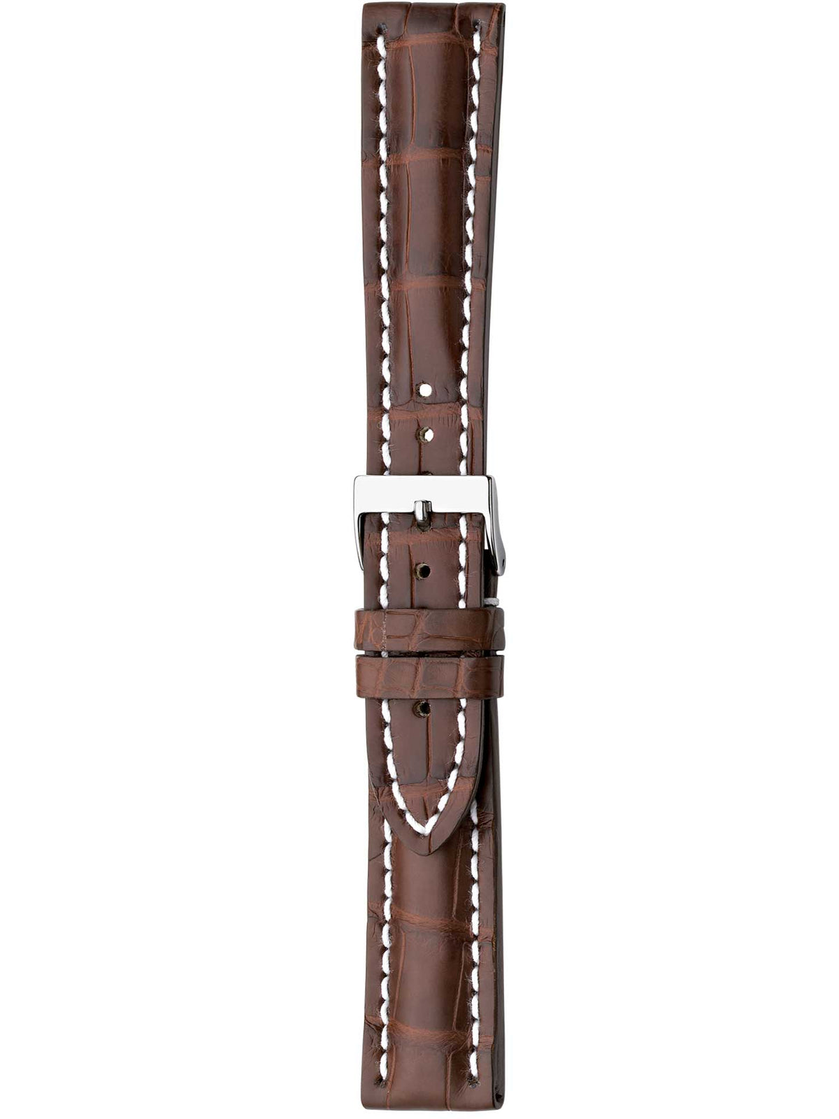 Herzog Alligator Chrono Lederarmband Braun