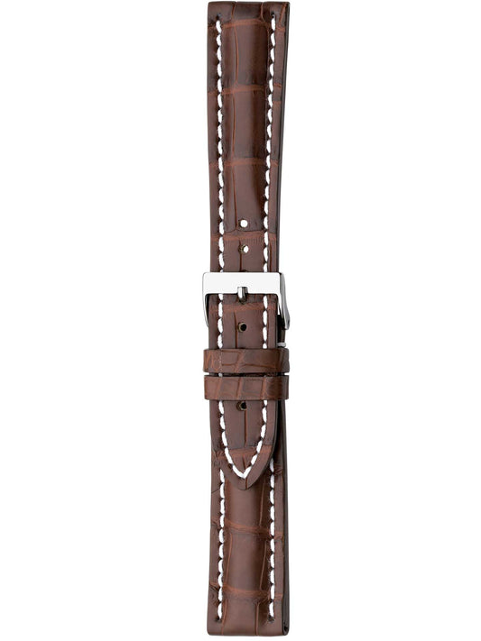 Herzog Alligator Chrono Lederarmband Braun