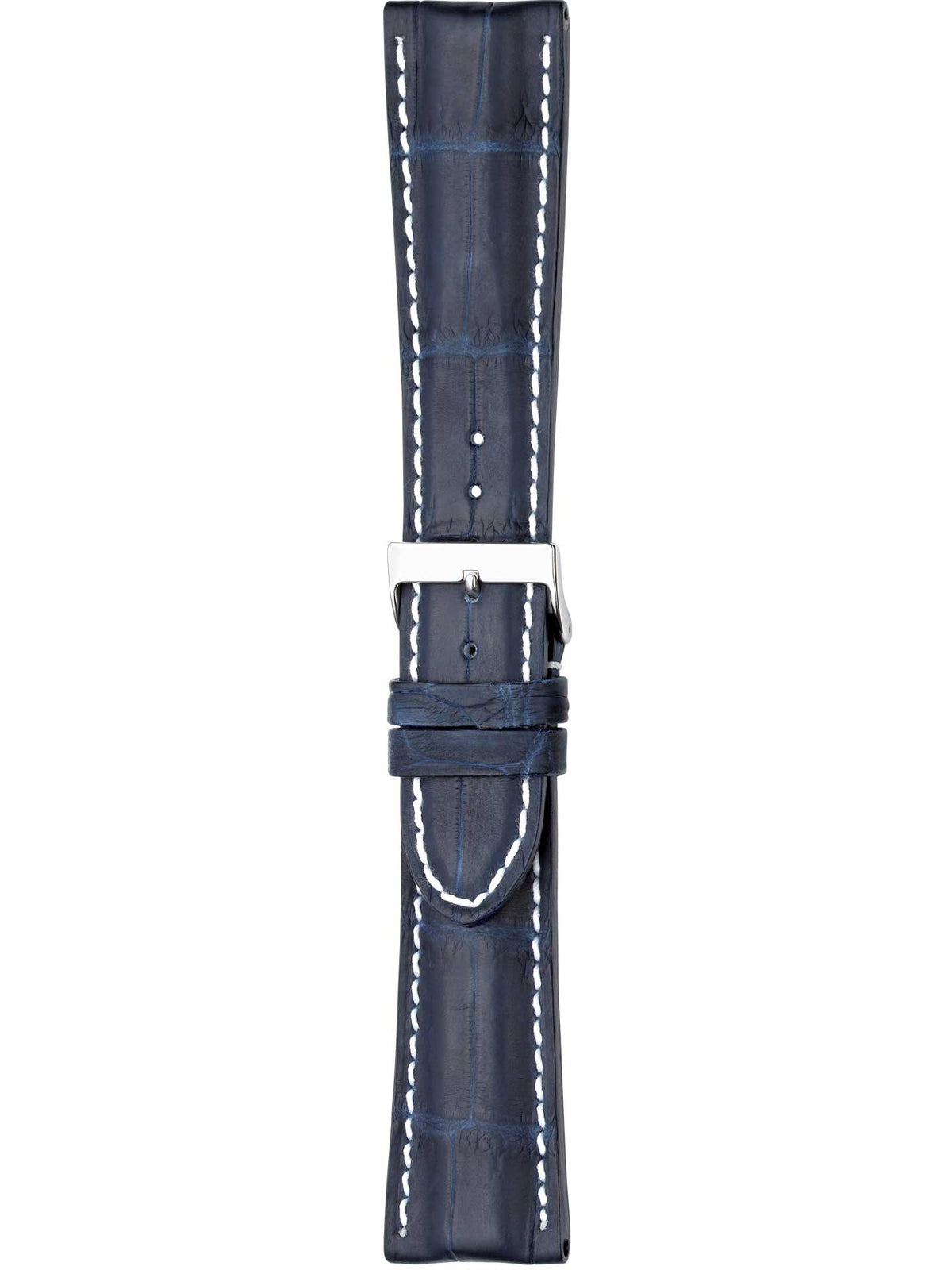 Herzog Alligator Chrono Lederarmband Jeansblau