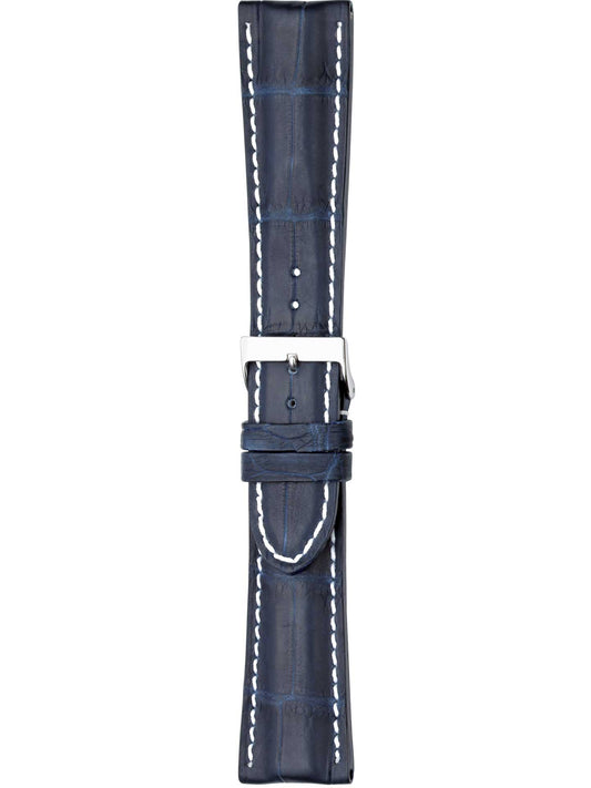 Herzog Alligator Chrono Lederarmband Jeansblau