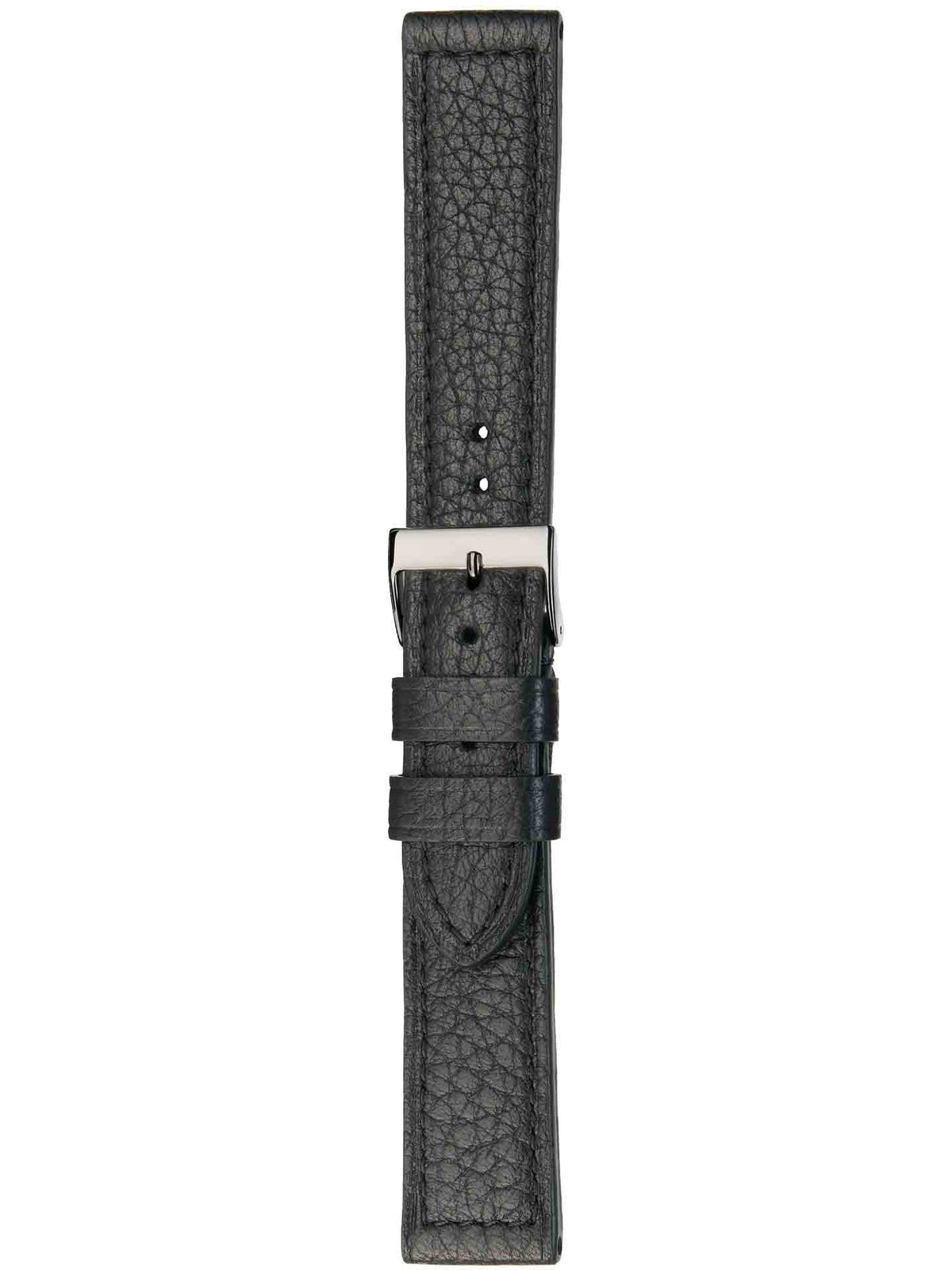 Herzog Cervo-Chrono Lederarmband Schwarz