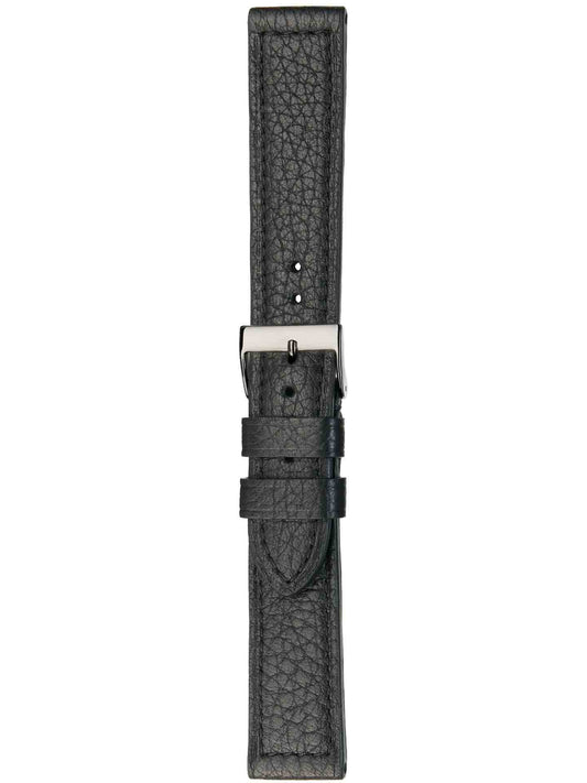 Herzog Cervo-Chrono Lederarmband Schwarz