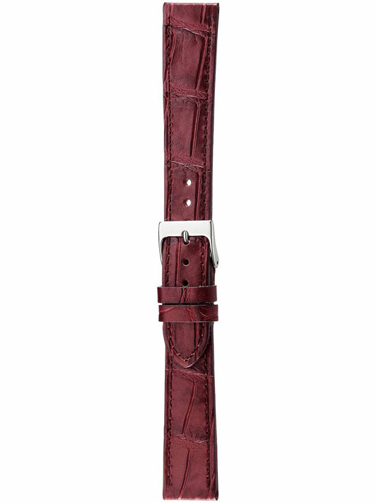 Herzog Italo-Kroko Lederarmband Burgund