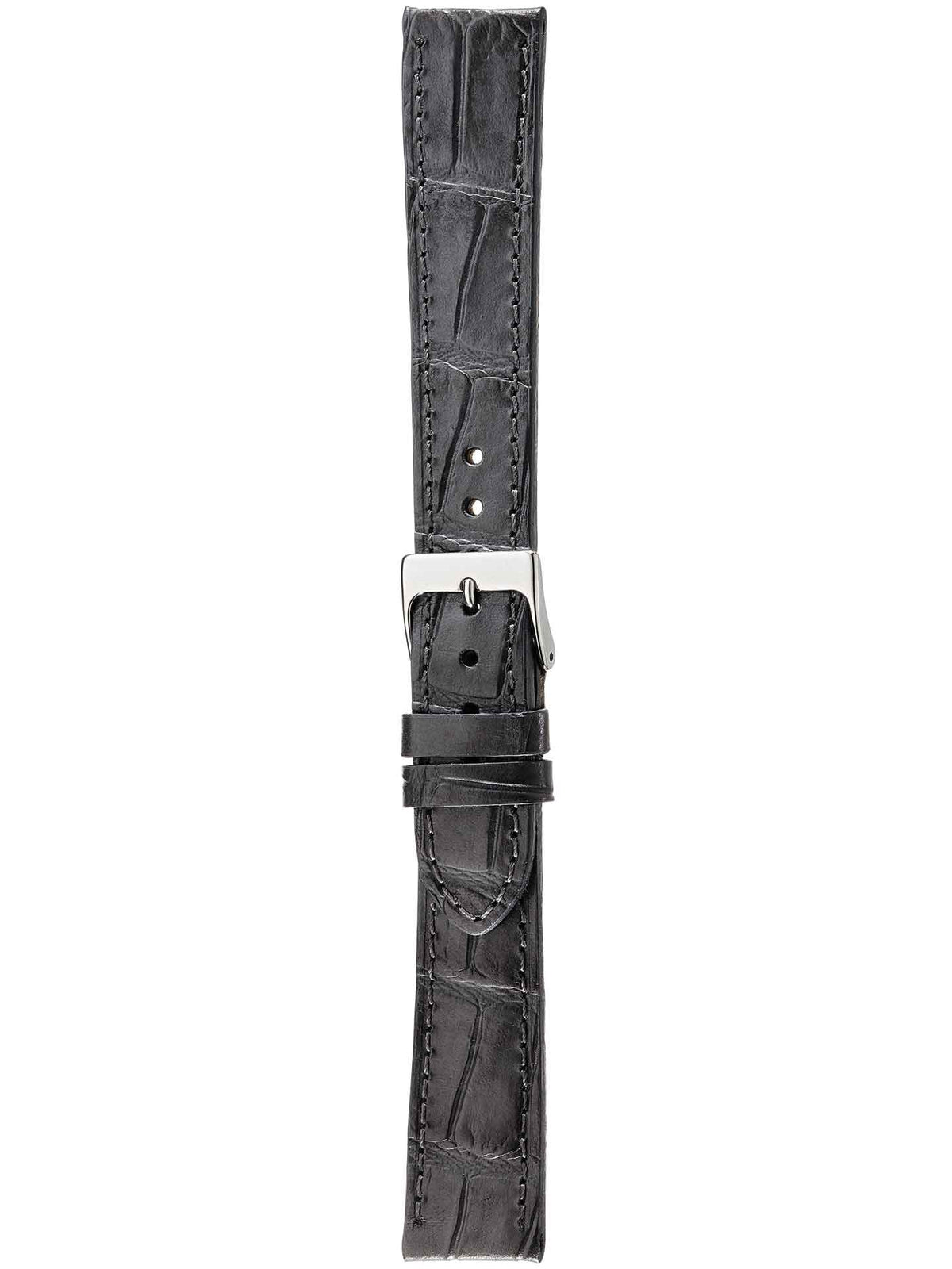 Herzog Italo-Kroko Lederarmband Grau