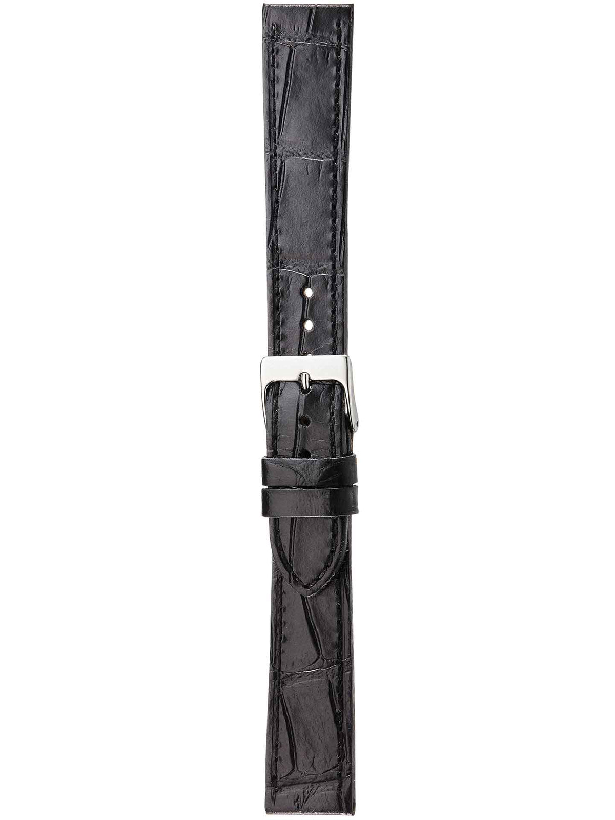 Herzog Italo-Kroko Lederarmband Schwarz