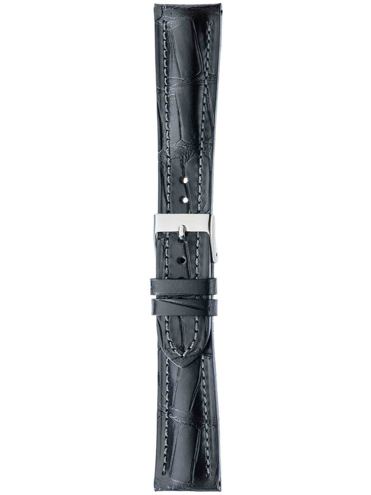 Herzog Croco-Sportivo Lederarmband Schwarz