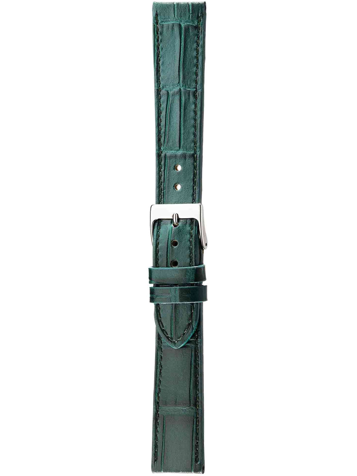 Herzog Italo-Kroko Lederarmband Dunkelgrün