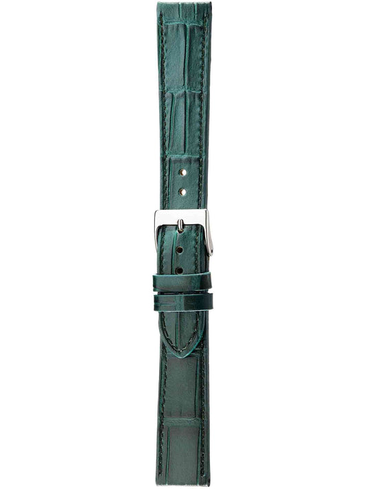 Herzog Italo-Kroko Lederarmband Dunkelgrün