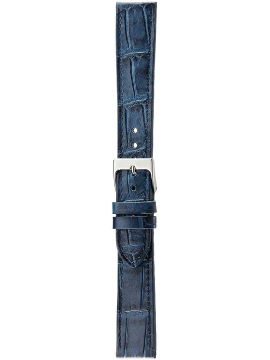 Herzog Italo-Kroko Lederarmband Dunkelblau