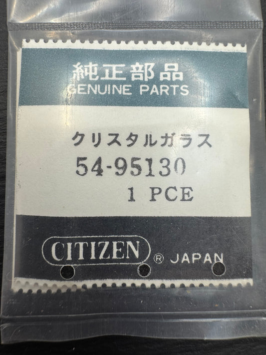Citizen Watch Crystal 54-95130 – 27.5 × 25.9 mm – Rectangular – Crystal Glass (Mineral Glass) incl. Original Gasket – Vintage Watch Glass – NOS