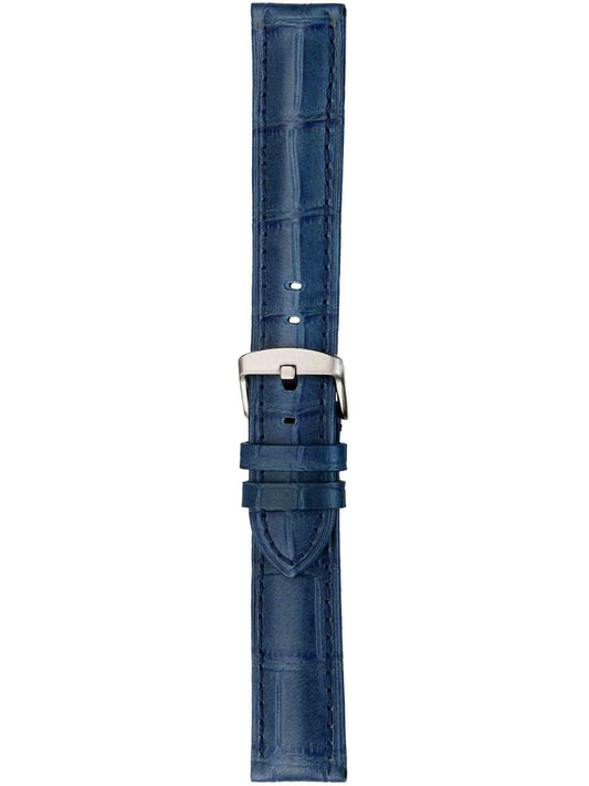 Herzog Louisiana-Chrono Lederarmband Dunkelblau