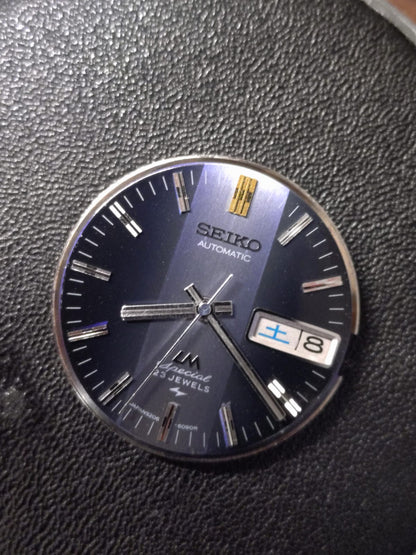 Seiko Lord Matic Special 5206-6090 – Calibre 5206, 23 rubis, Daini Seikosha – cadran bleu, verre minéral triple facette – novembre 1972 – fraîchement révisée