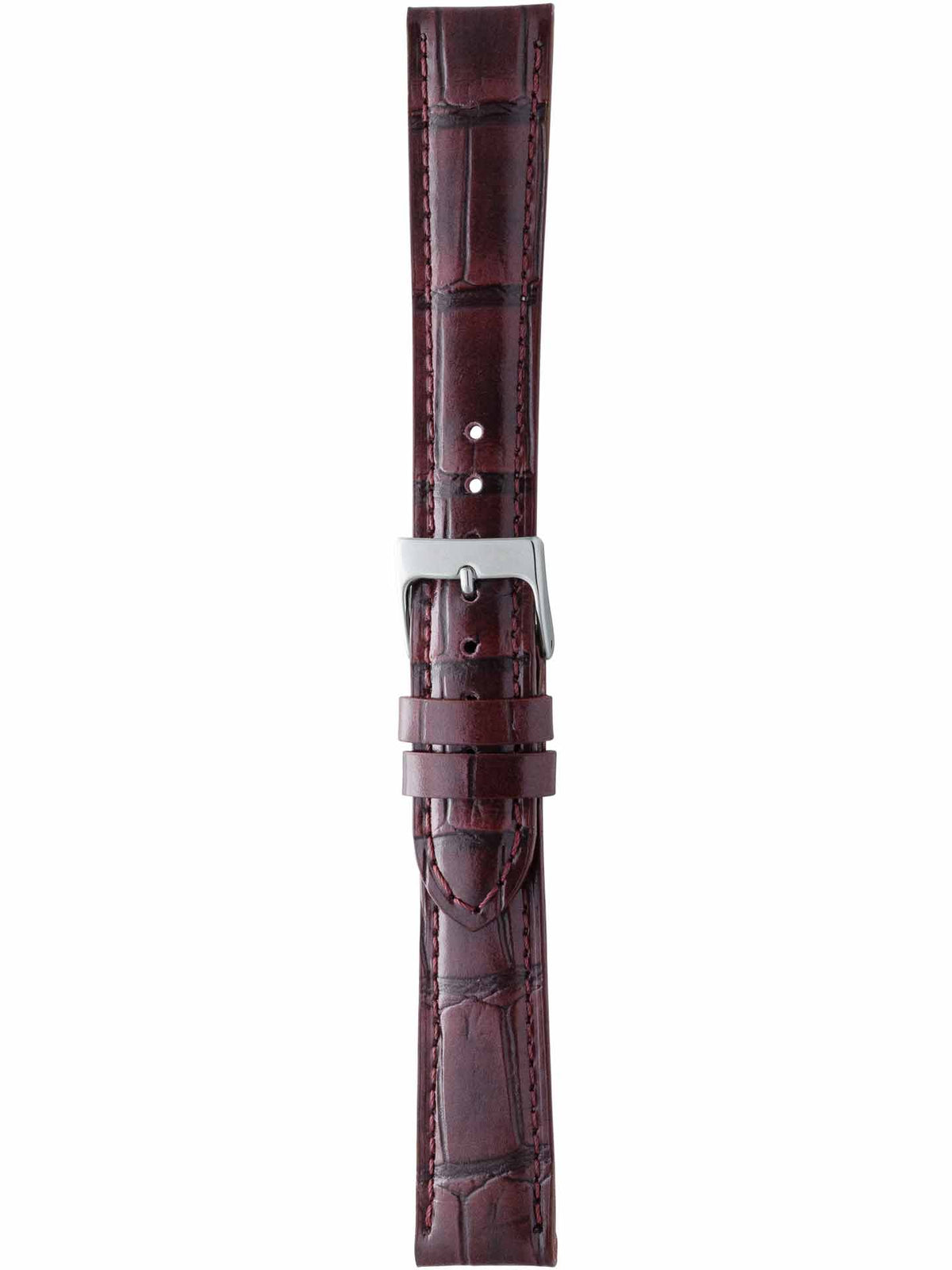 Herzog Kroko-Vintage Lederarmband Bordeaux