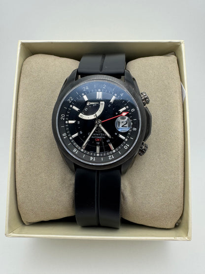 Orient Star Automatic GMT – black ion-plated, power reserve and second time zone – exhibition case back