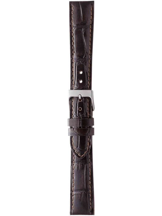 Herzog Kroko-Vintage Lederarmband Braun