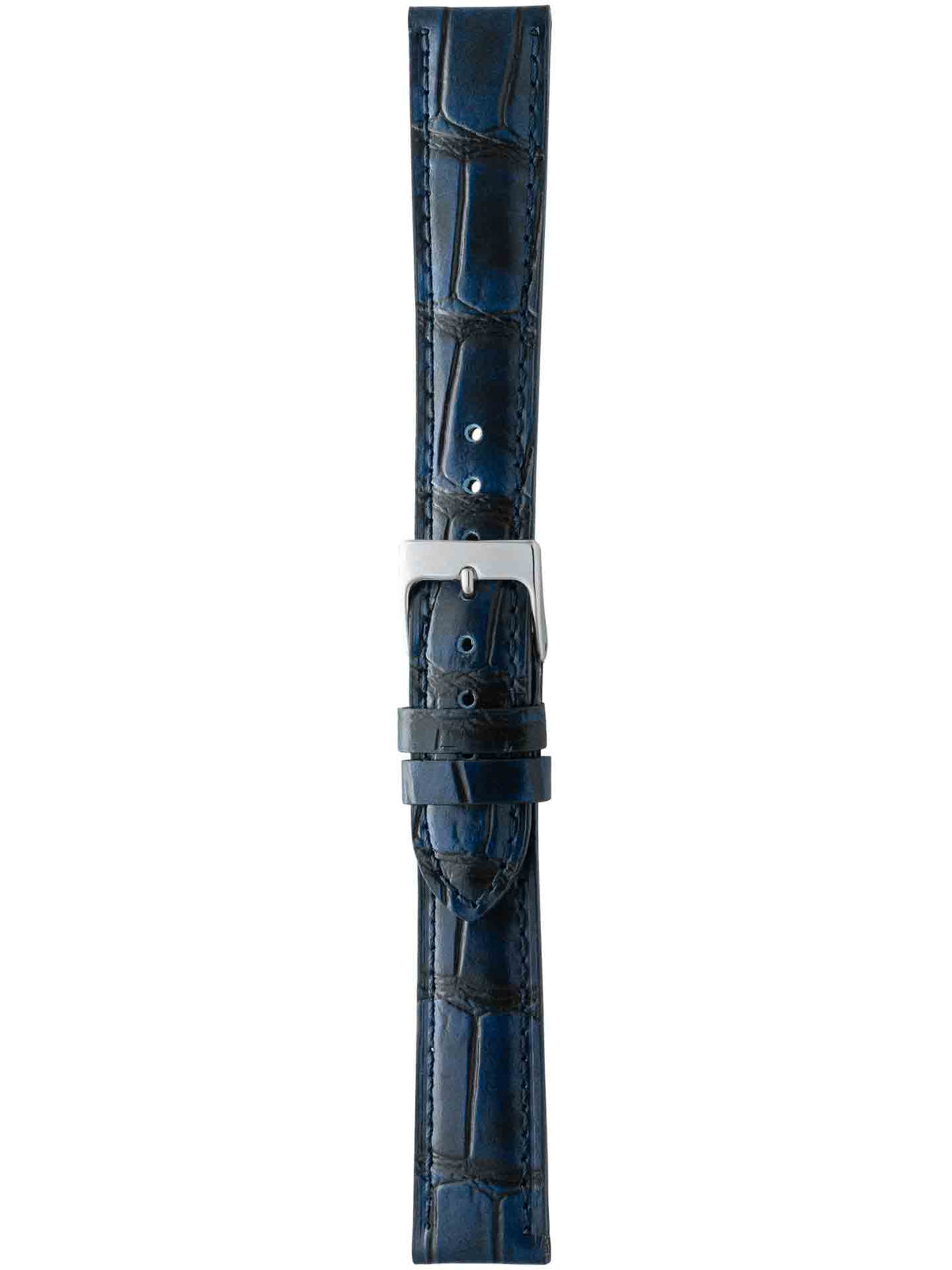 Herzog Kroko-Vintage Lederarmband Blau