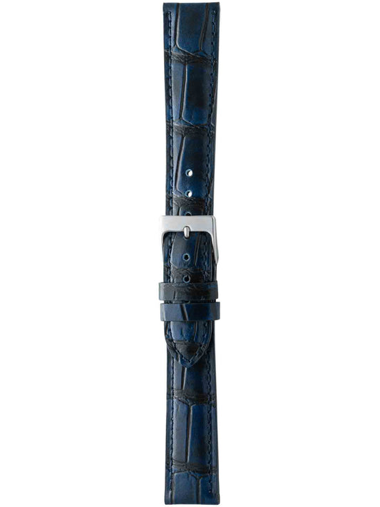 Herzog Kroko-Vintage Lederarmband Blau