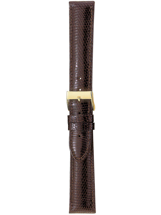 Herzog Echt Eidechse Lederarmband Dunkelbraun