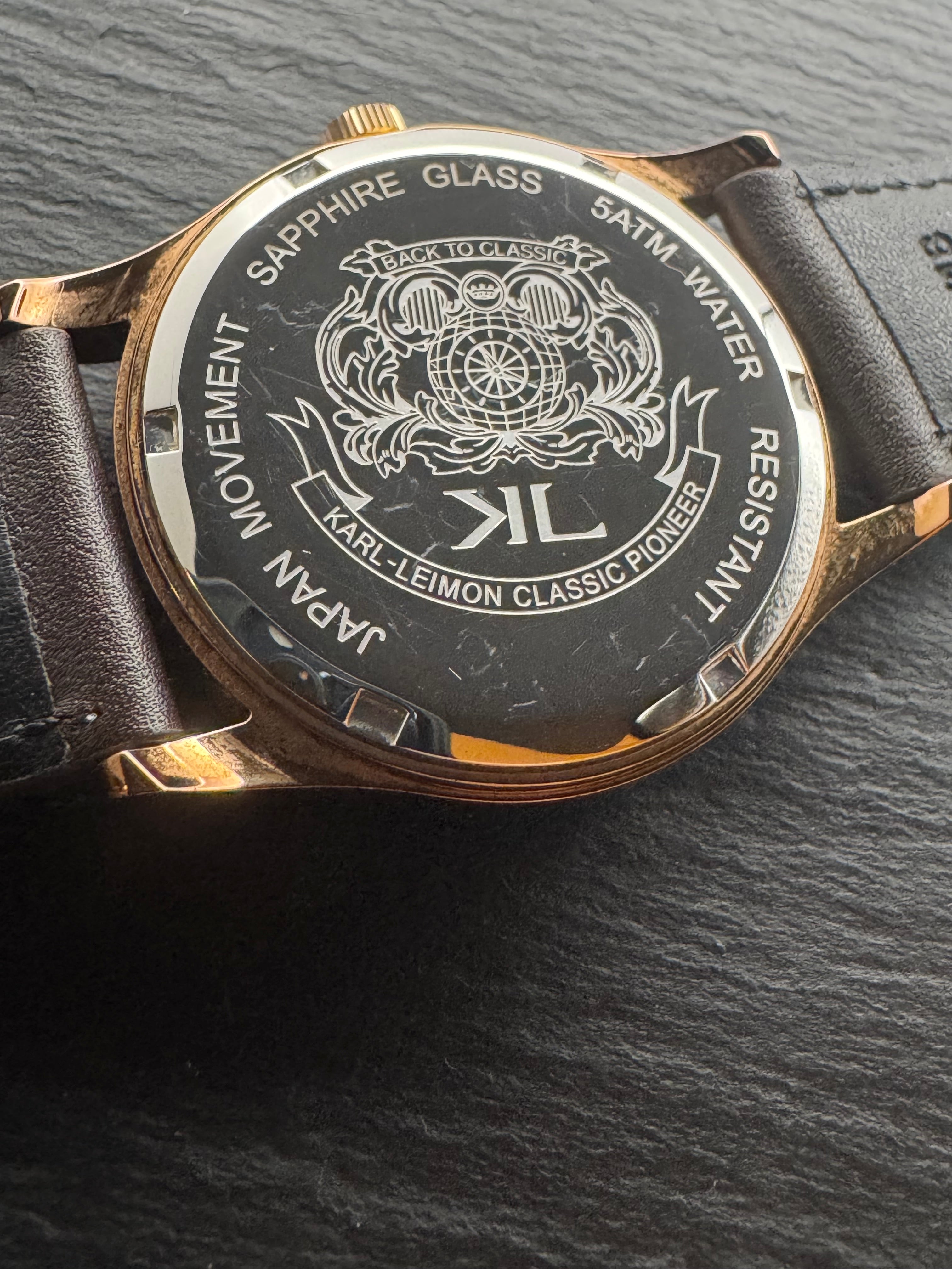moon様 Karl-Leimon Classic Pioneer Triple Calendar Moonphase – Rose Gold