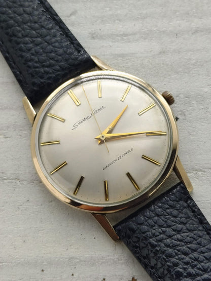Seiko Liner « Diashock 23 Jewels » – Réf. 15010E – Calibre 3140, remontage manuel – Boîtier en plaqué or, début des années 1960 – fraîchement révisée