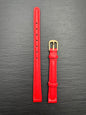 Bambi „Liseiu" – Vintage NOS Echtlederband in Rot, 10 mm, goldfarbene Schließe, mit Box (Japan)