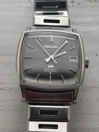 Seiko Lord Matic 5605-5000 – Graues Leinen-Zifferblatt & Original-Stahlband – 25 Jewels, Dezember 1969