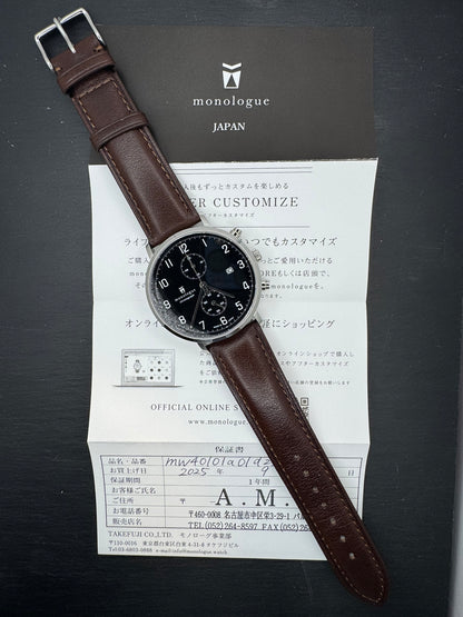 monologue MW401 Chronograph – Japan Made Chronograph im Full Set (ungetragen, 2025)