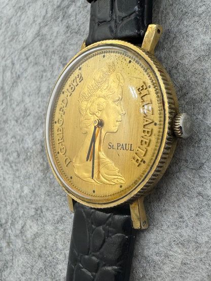 Orient Coin Watch I120-46101 – Cal. 12040, 21 Jewels Manual Wind – Coin Dial St Paul's Cathedral – 1970s