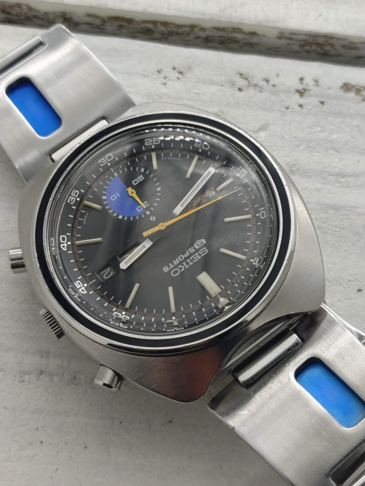 Seiko 5 Sports JDM Speed-Timer 6139-7020 – Caliber 6139, 21 jewels, Suwa Seikosha – Inner bezel, blue regatta counter – May 1971 – freshly serviced