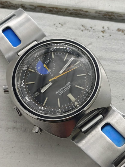 Seiko 5 Sports JDM Speed-Timer 6139-7020 – Caliber 6139, 21 jewels, Suwa Seikosha – Inner bezel, blue regatta counter – May 1971 – freshly serviced