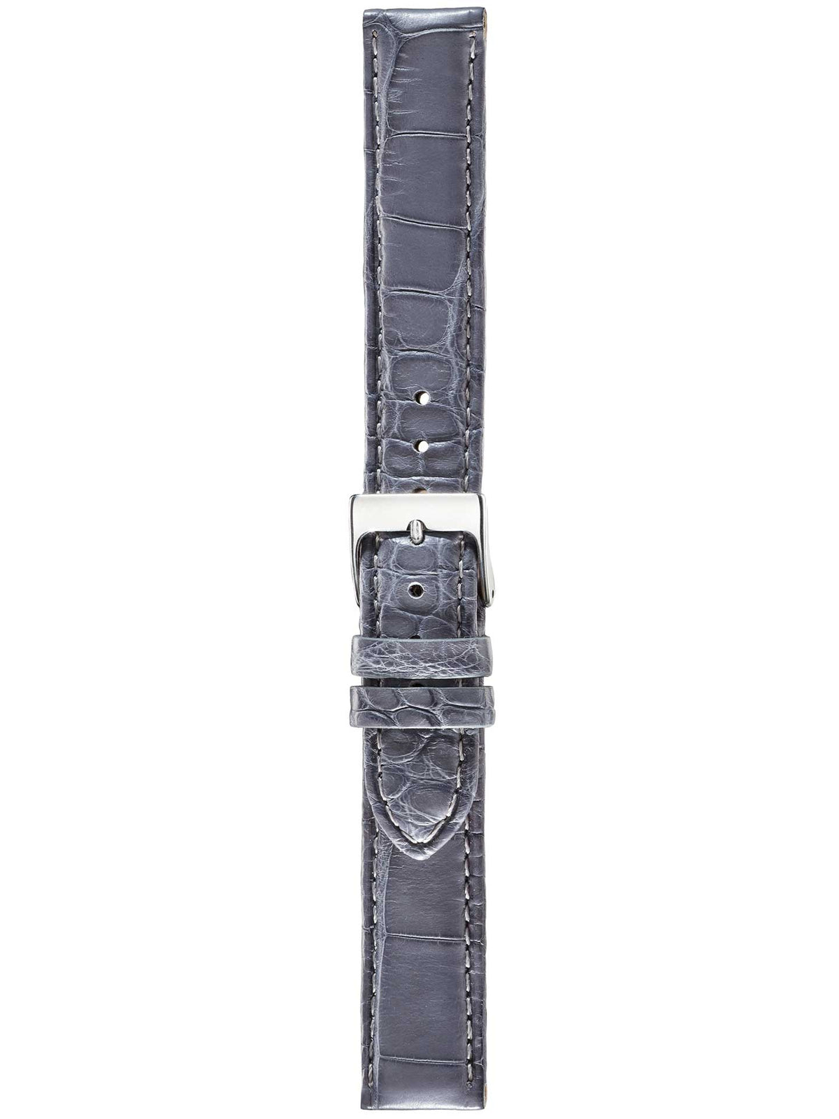 Herzog Echt Alligator Lederarmband Grau