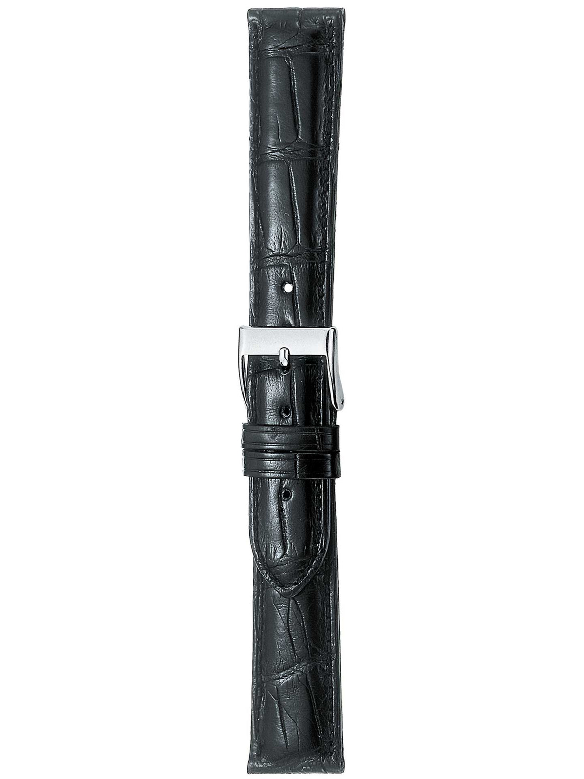 Herzog Kroko-Sport Lederarmband Schwarz