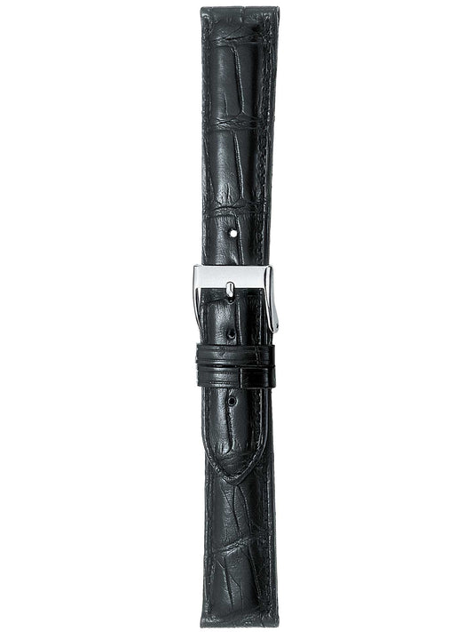 Herzog Kroko-Sport Lederarmband Schwarz