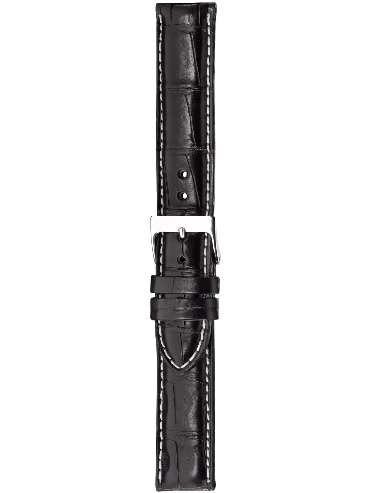 Herzog Kroko-Sport Lederarmband Schwarz