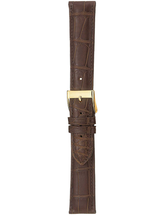 Herzog Echt Alligator Lederarmband Braun