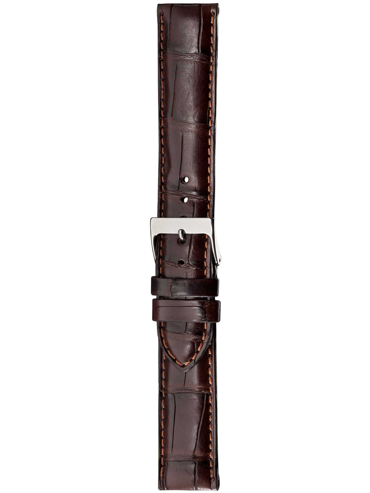 Herzog Kroko-Sport Lederarmband Dunkelbraun