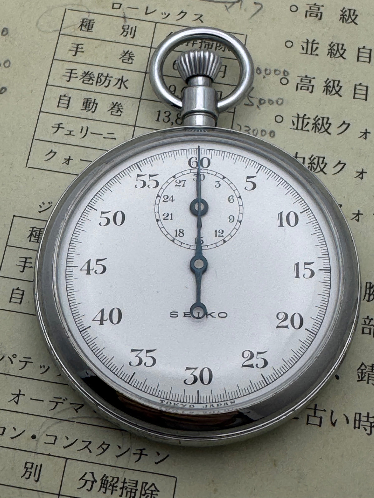 Chronomètre mécanique Seiko JNR – Hokkaïdo – Shōwa 39 / 1964 – Chemins de fer nationaux japonais