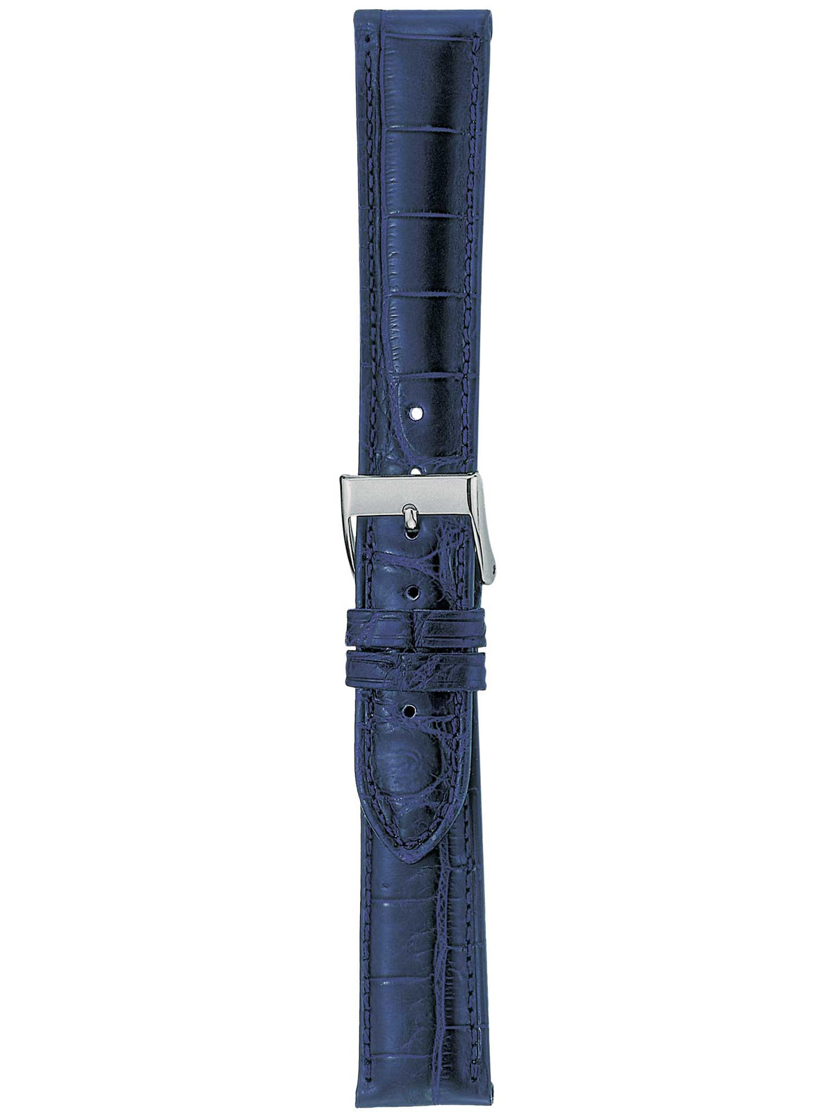 Herzog Echt Alligator Lederarmband Blau